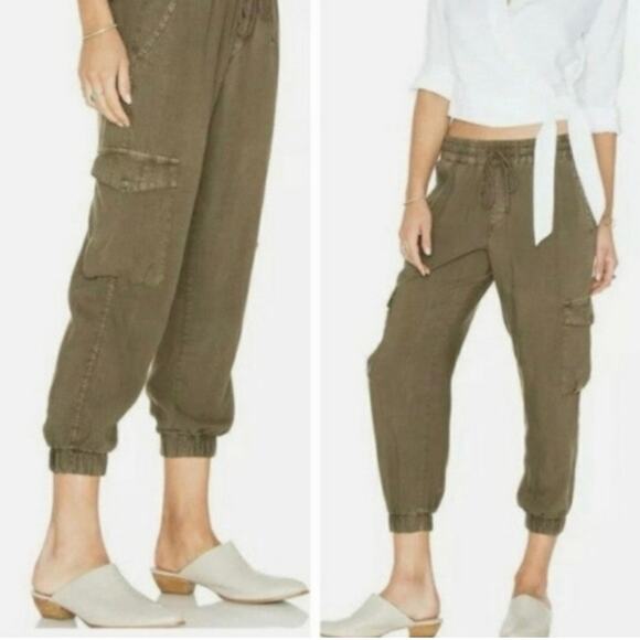 Anthropologie Pants - Anthropologie Cloth +Stone Boho Coastal Grandma Khaki Pull On Cargo Joggers L